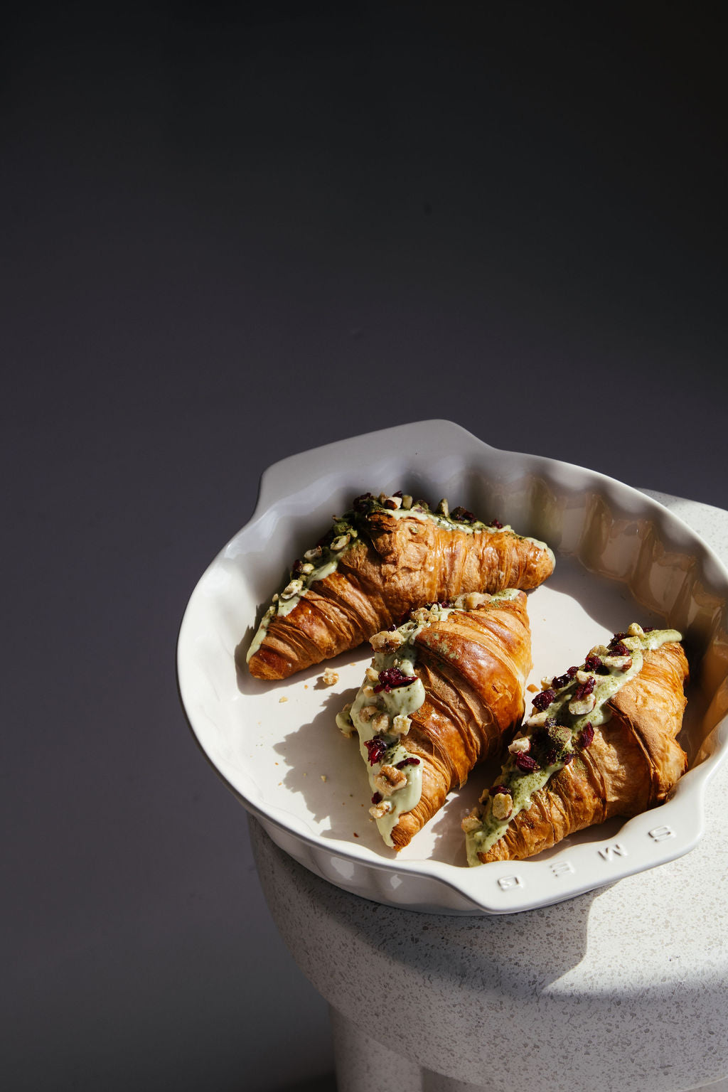 Breakfast Croissants with a matcha twist